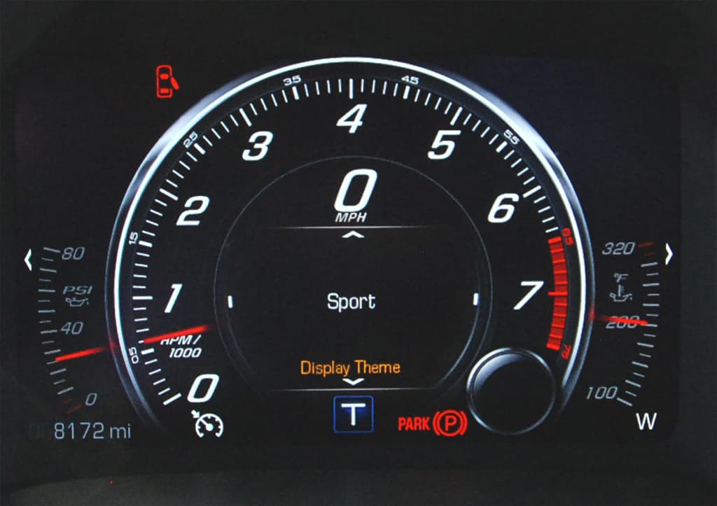 Corvette — instrument cluster detail