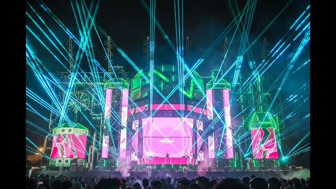 Dropzone — Outdoor stage — lasers and crowd